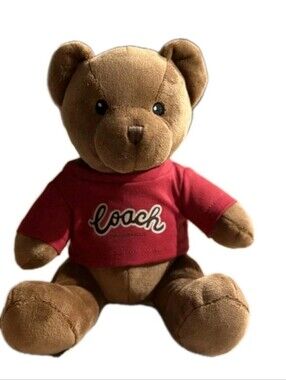 COACH TEDDY BEAR  with Red T-Shirt PLUSH STUFFED ANIMAL 8" NEW